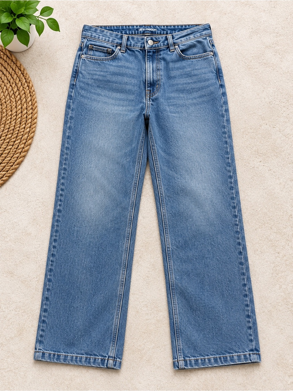 Original Use Relaxed Straight-Leg Jeans in Medium Blue